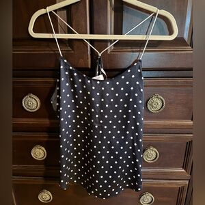 Victoria’s Secret black polka dot pajama tank top medium